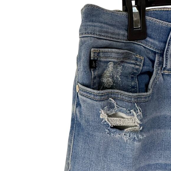 Judy Blue Cropped Fit Distressed Light Wash Jeans JB8295LT Size 1XL - Picture 5 of 7